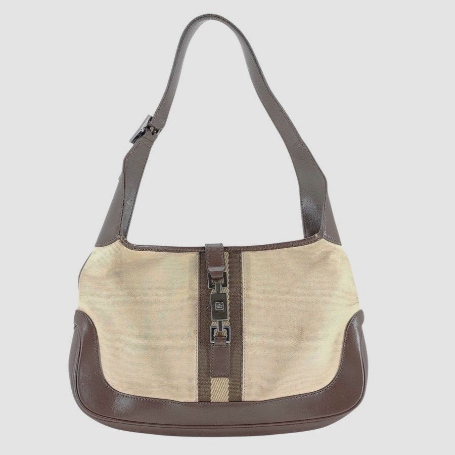 GUCCI グッチ ジャッキー キャンバス レザー バッグ　001.3735