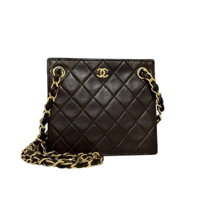 シャネル　Chanel　ヴィンテージ マトラッセ スクエア型 チェーンショルダーバッグ