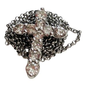 Pt850（プラチナ850）ダイヤモンド付き クロスデザインネックレス ジュエリー　アクセサリー