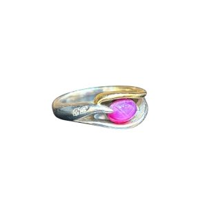 K18/Pt900 リング メレダイヤ付き 石あり 18金 プラチナ プラチナベース アクセサリー