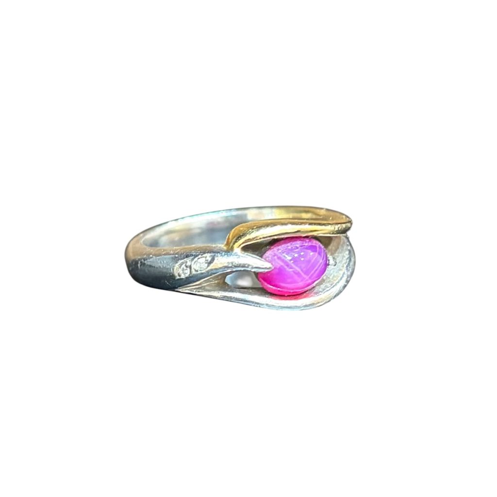 K18/Pt900 リング メレダイヤ付き 石あり 18金 プラチナ プラチナベース アクセサリー