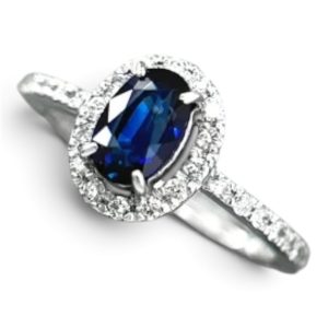 Pt900(プラチナ) サファイア1.0ct 0.40メレct リング