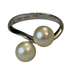 K18WG(18金ホワイトゴールド)　パール　リング