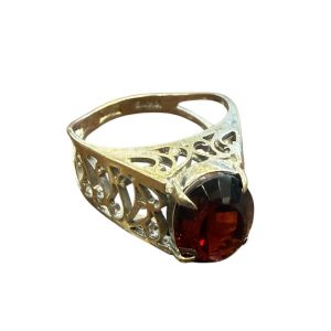 K14WG 14金ホワイトゴールド ルビー付きリング