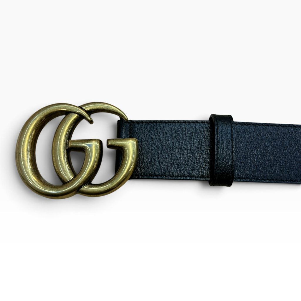 グッチの「GGマーモント」ダブルG バックル レザーベルト