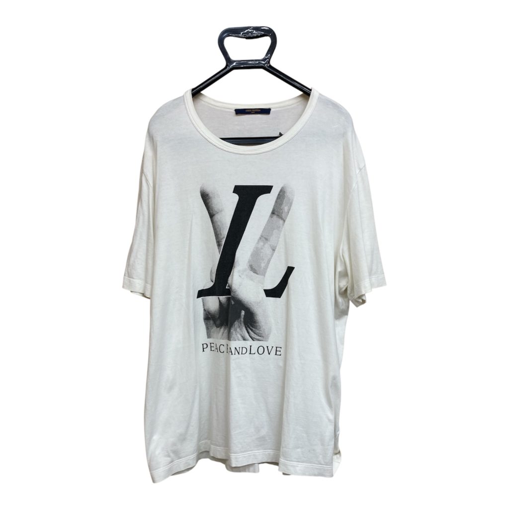 LOUIS VUITTON ルイ・ヴィトン peace and loveクルーネック Tシャツ トップス メンズ