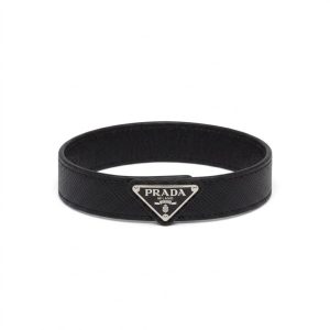 PRADA/プラダ トライアングルロゴ サフィアーノレザー ブレスレット