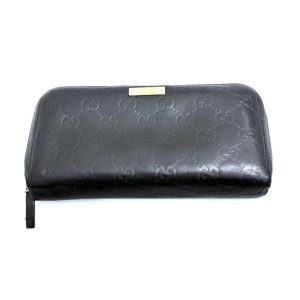 GUCCI（グッチ）GG柄 レザー ラウンドファスナー長財布