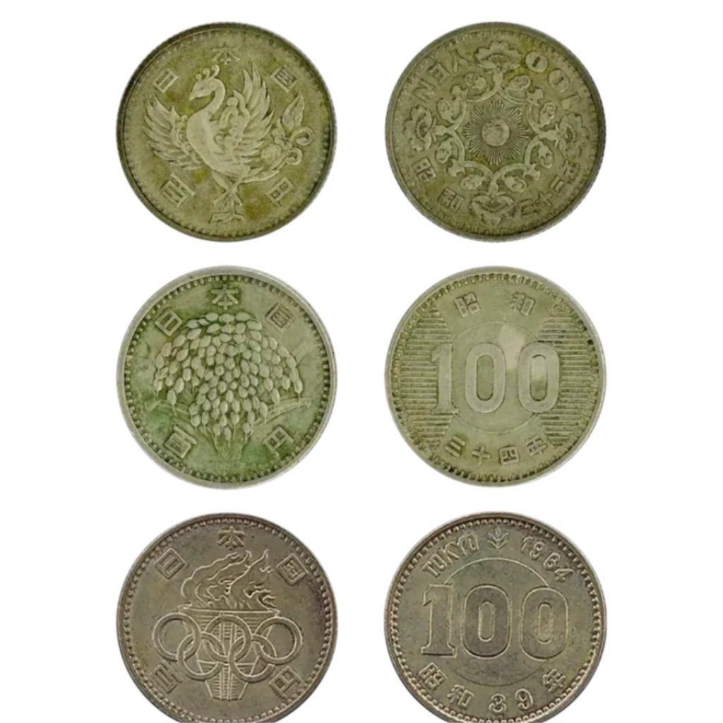 旧百円硬貨　(銀貨)　鳳凰　稲穂　東京五輪記念 おまとめ