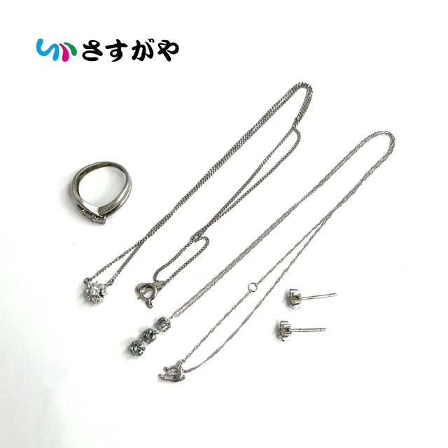 Pt900 Pt850 プラチナ リング ネックレス ピアス アクセサリー