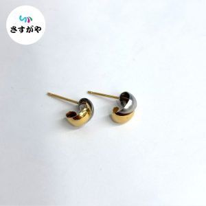 K18・Pt900 コンビ ピアス