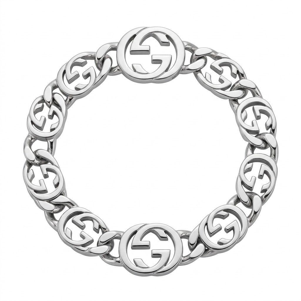 【GUCCI】グッチ インターロッキングG シルバーブレスレット