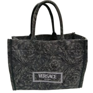 【VERSACE(ヴェルサーチ)　バロッコ アテナ　トートバッグ/ジャカードキャンパス・ブランド・バッグ・メンズ・レディース】