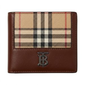 【BURBERRY】バーバリー チェック柄 レザー 二つ折り財布