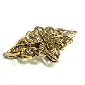 【K18 / 750】金 / ダイヤモンド / ブローチ