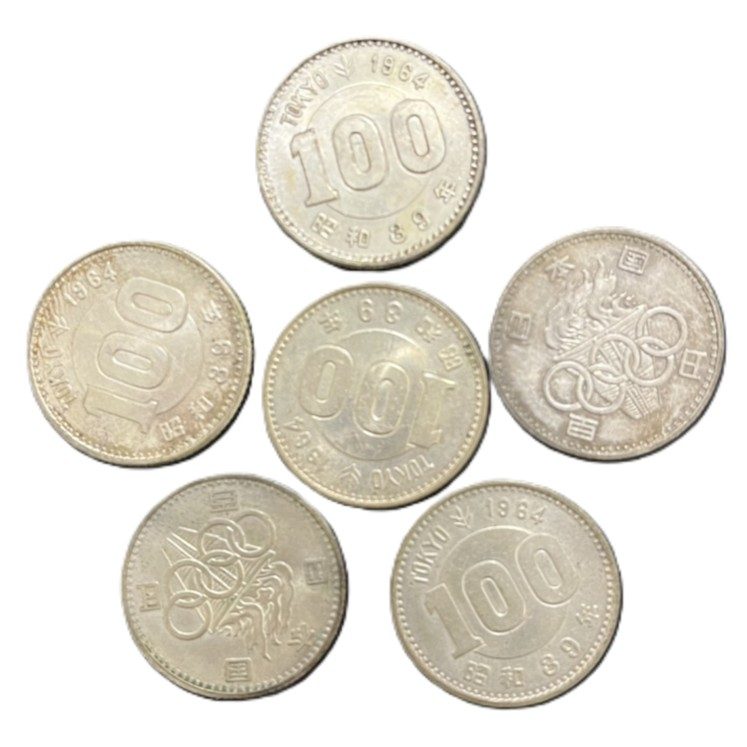 鳳凰、稲穂、オリンピック100円銀貨