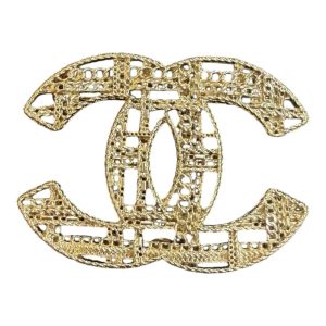 シャネル（CHANEL）ココマーク ツイード調 デザイン ブローチ
