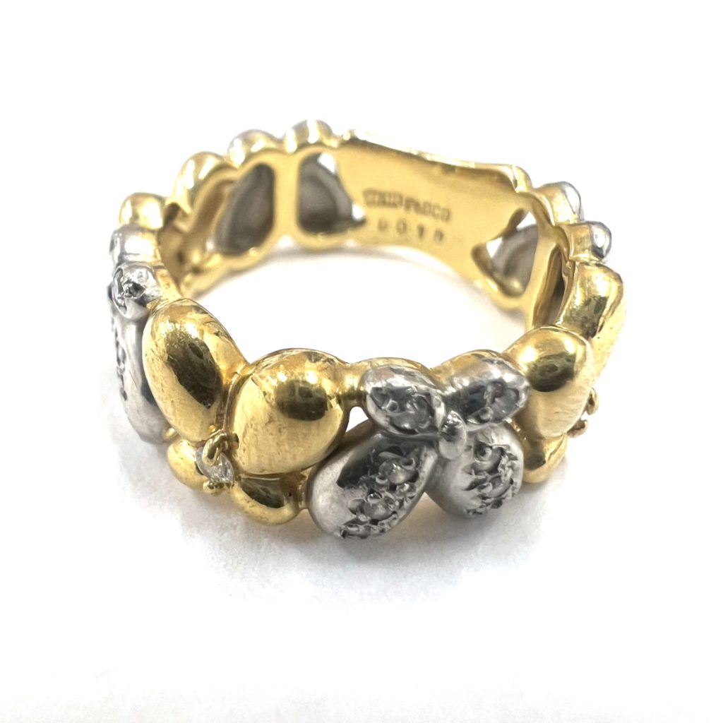 【貴金属】K18 18金 750 Pt900 コンビ リング アクセサリー ジュエリー