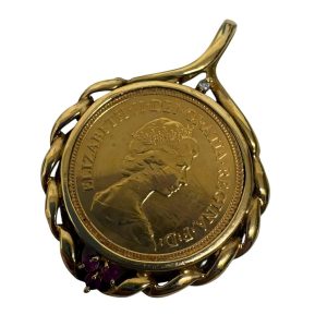 【貴金属買取強化中！】22金（K22）エリザベス女王 コイン　ネックレストップ　貴金属　アクセサリー　
