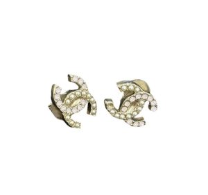CHANEL ラインストーン ココマーク イヤリング シャネル