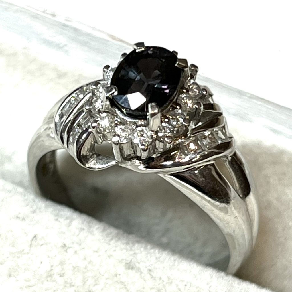 Pt900 プラチナ900 アメシスト メレダイヤモンド リング 指輪 アクセサリー