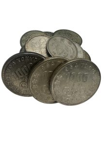 東京オリンピック記念の千円銀貨と、100円銀貨(鳳凰・稲穂・東京オリンピック記念)