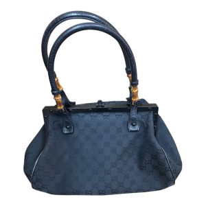 GUCCI（グッチ） GGキャンバス×バンブー ハンドバッグ