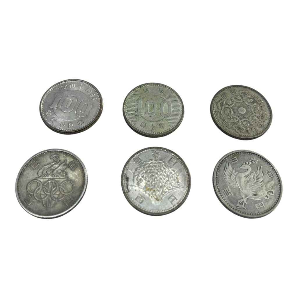 100円銀貨（鳳凰・稲穂・東京五輪）