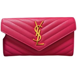 【YSL サンローラン】財布・ブランド品・モノグラム・ラージ・ピンクカラー・メンズ・レディース