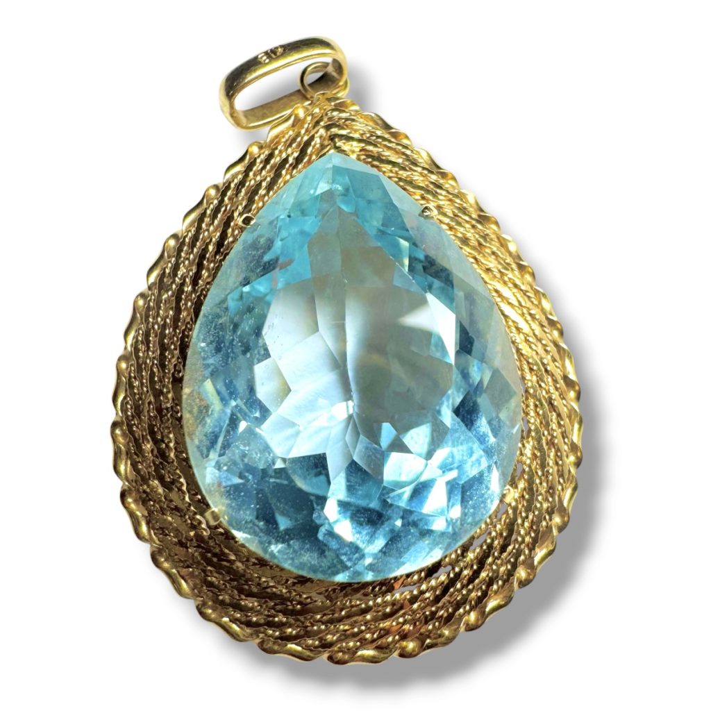 【アクアマリン ネックレストップ】K18 18金 750