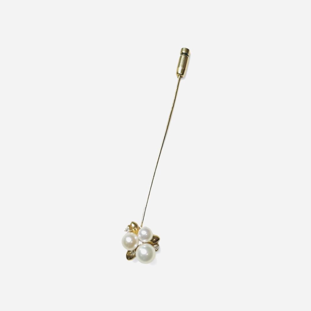 【金相場高騰中】K18 18金 750 パール  アコヤ真珠 ピンブローチ アクセサリー 貴金属