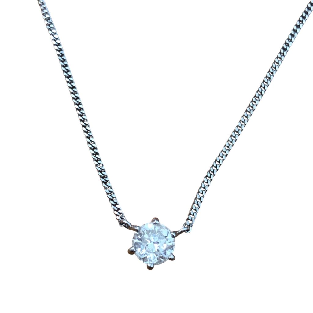 Pt850（プラチナ850）　ダイヤモンド0.78ct　ネックレス