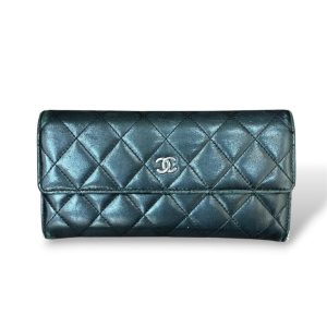 【Cランク】CHANEL【マトラッセ タイムレスクラシック フラップ長財布】