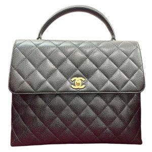 【CHANEL】キャビアスキン マトラッセ トップハンドルバッグ