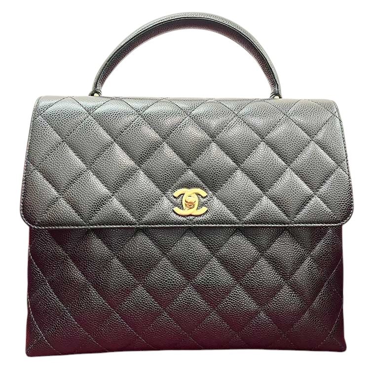 【CHANEL】キャビアスキン マトラッセ トップハンドルバッグ