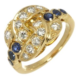 CHAUMET ショーメ K18リング サファイア/メレダイヤ