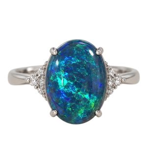 Pt900（プラチナ900） ブラックオパール1.63ct　リング