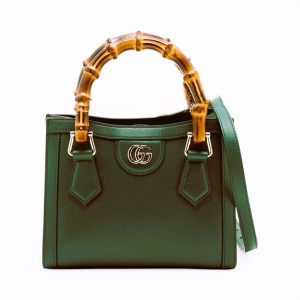 ＧＵＣＣＩ グッチ ダイアナ バンブー 2WAY ハンドバッグ グリーンレザー