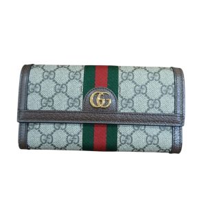 【GUCCI】グッチ・GGキャンバス・シェリーライン・長財布・ブランド財布