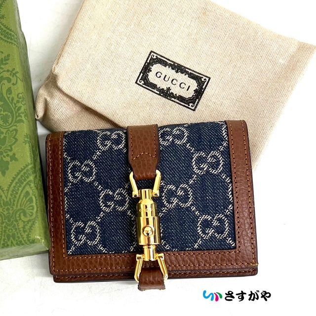 GUCCI グッチ GGデニム ジャッキー コンパクトウォレット 財布 ブランド