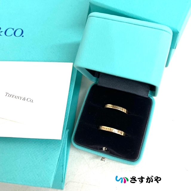 TIFFANY ティファニー ペア ロゴバンドリング K18 750 ブランドジュエリー